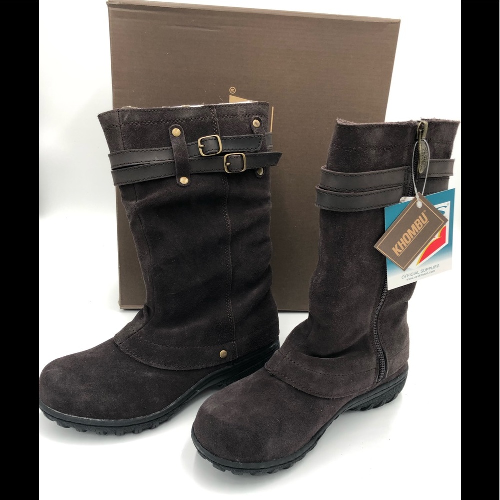 Khombu Womens Brown Leather Boots. NEW!!